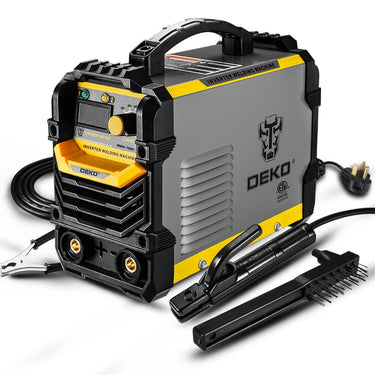 110/220V DEKOPRO MMA Welder,160A ARC Welder Machine IGBT Digital Display LCD Hot Start Welder with Electrode Holder,Work Clamp, Input Power Adapter Cable and Brush